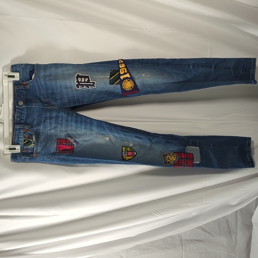 Ralph Lauren Polo Patchwork Jenna Super skinny jeans size 14 girls